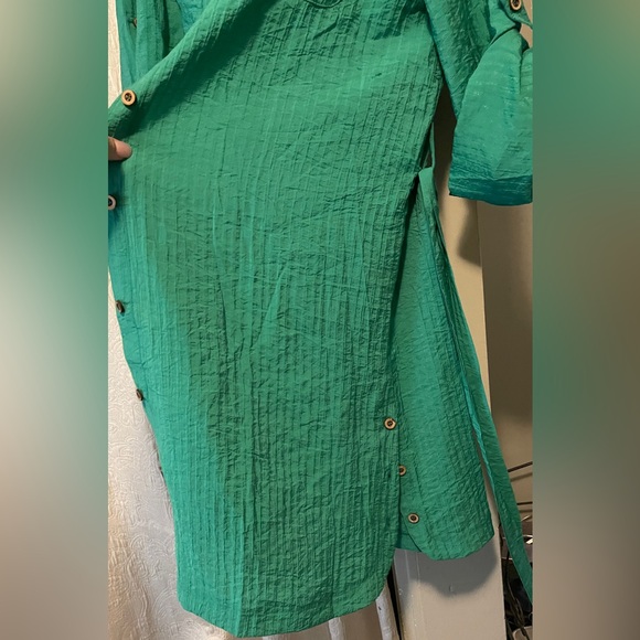 Classic Shirtdress - Kelly Clover Green NEW! Sz L 💚 - Picture 6 of 8